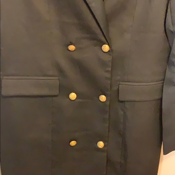 Black With Gold Buttons Mini Blazer Dress - Picture 4 of 6